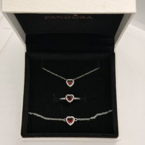 Pandora Heart Jewelry Set with Original Packaging – 925 Italian Sterling Silver