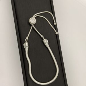 Pandora Adjustable Pavé Clasp Bracelet – 925 Italian Sterling Silver