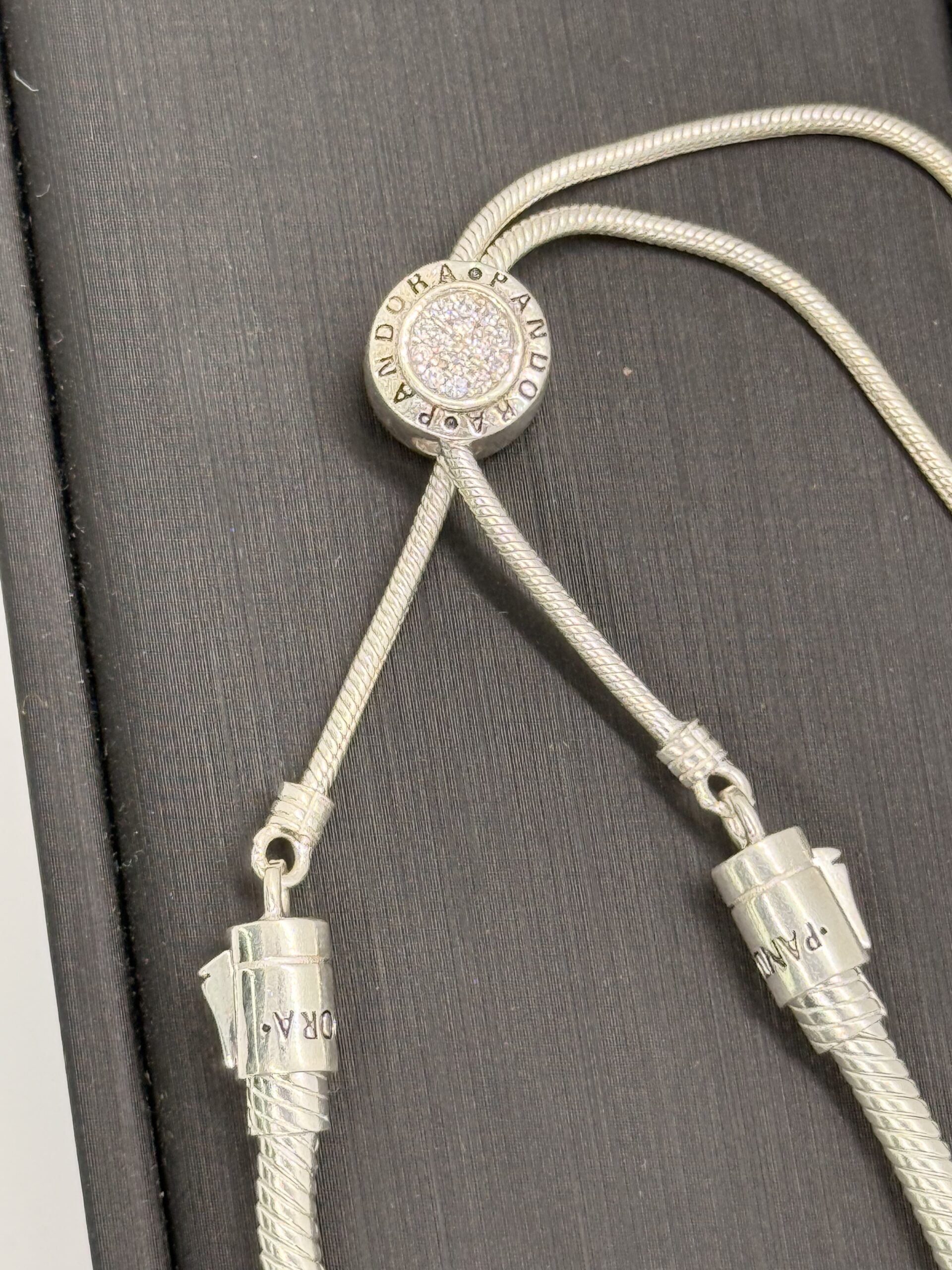 2026_06_11_08_24_00_IMG_2265 Pandora Adjustable Pavé Clasp Bracelet – 925 Italian Sterling Silver - الصورة 2