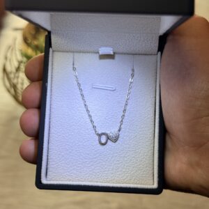 Letter O Necklace with Heart – 925 Silver