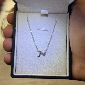 Letter J Necklace with Heart – 925 Silver