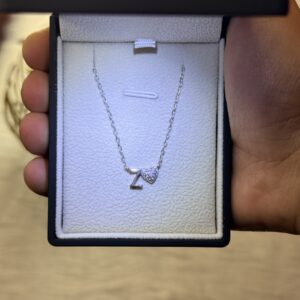 Letter Z Necklace with Heart – 925 Silver
