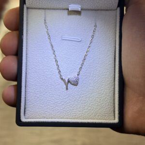 Letter Y Necklace with Heart – 925 Silver