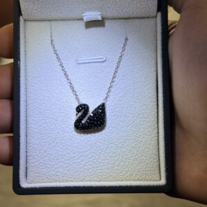 Black Swarovski Necklace – 925 Silver