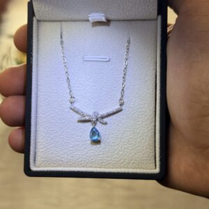 Zircon Line Pendant Necklace – 925 Silver