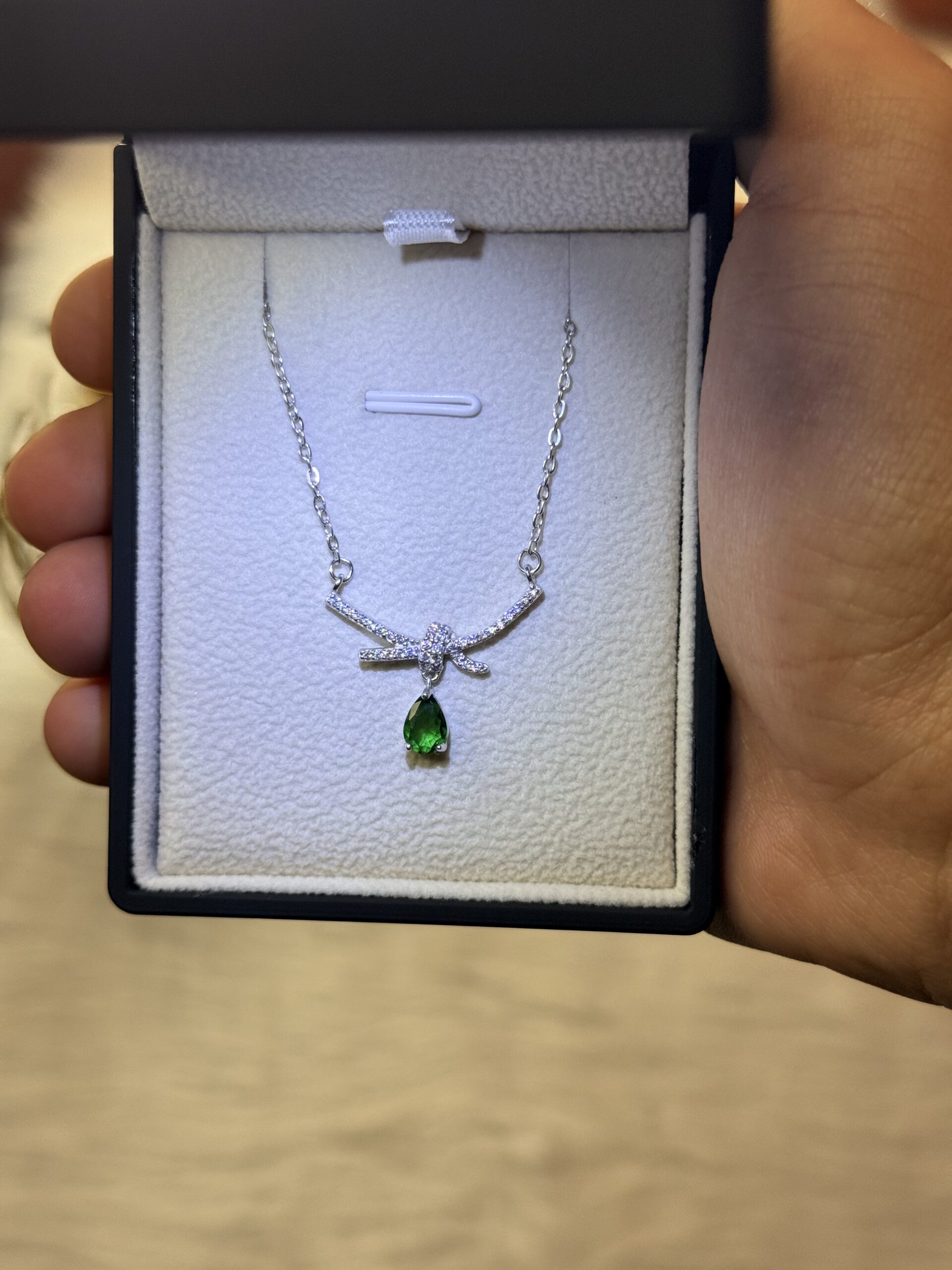 2026_06_11_09_34_48_IMG_2306 Zircon Line Pendant Necklace – 925 Silver - الصورة 2
