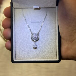 Closed Circle Necklace with Teardrop – 925 Silver