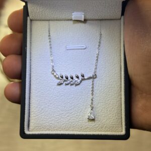 Tree Branch Short Necklace with Drop Stone – 925 Silver